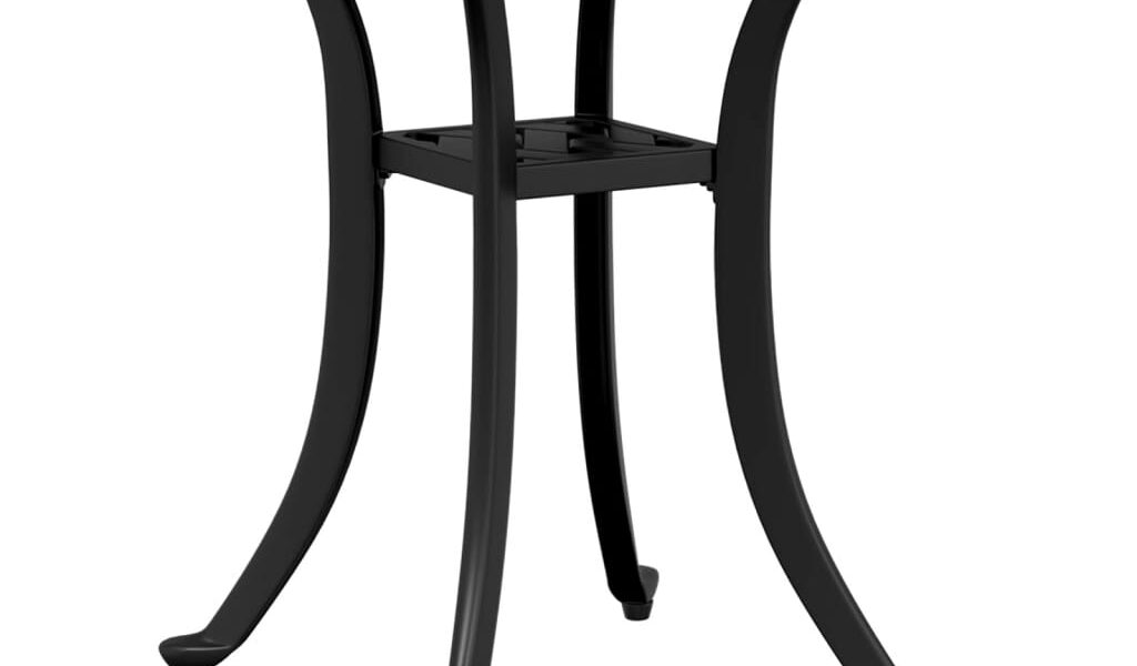 vidaXL Záhradný stôl čierny 53x53x53 cm liaty hliník