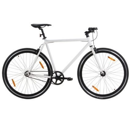 vidaXL Bicykel s pevným prevodom bielo-čierny 700c 59 cm