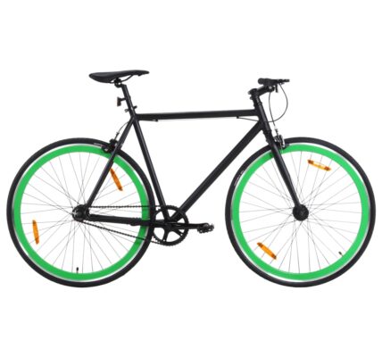 vidaXL Bicykel s pevným prevodom čierno-zelený 700c 55 cm