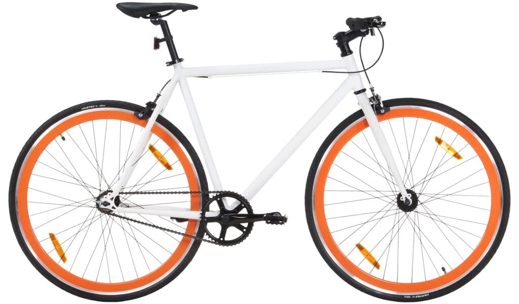 vidaXL Bicykel s pevným prevodom bielo-oranžový 700c 51 cm