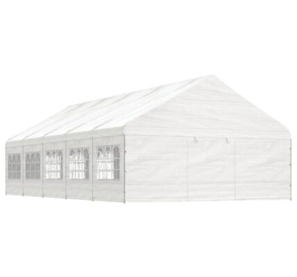 vidaXL Altánok so strechou, biely 11,15×5,88×3,75 m, polyetylén