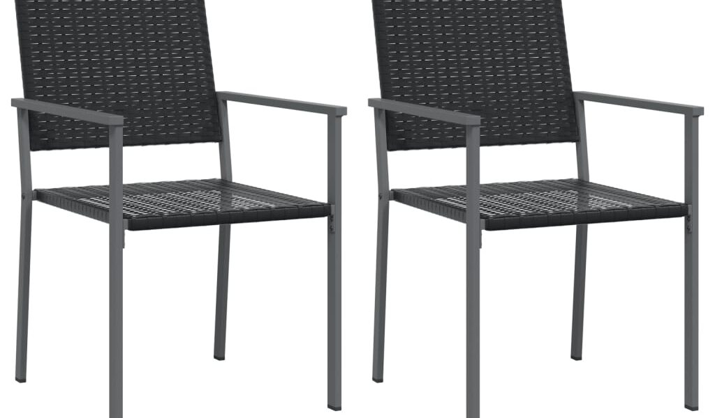 vidaXL Záhradné stoličky 2 ks čierne 54×62,5×89 cm polyratan