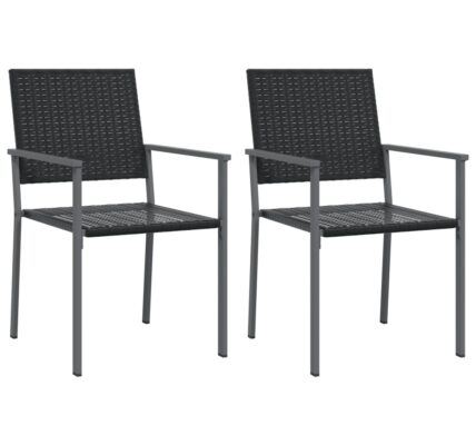 vidaXL Záhradné stoličky 2 ks čierne 54×62,5×89 cm polyratan
