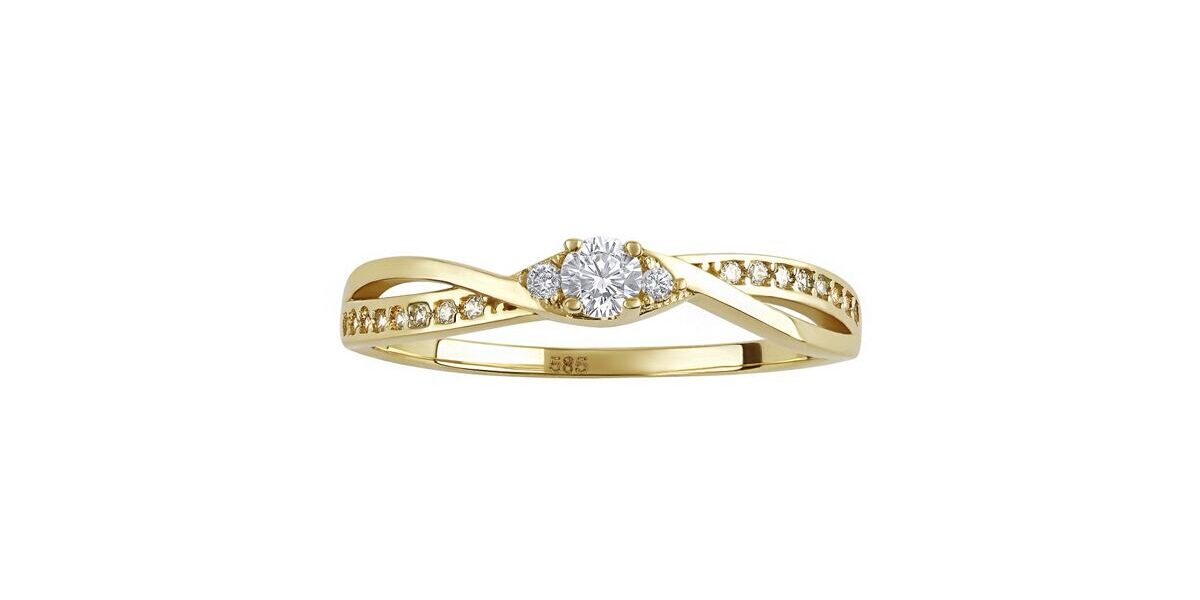 Zlatý prsteň Ellen s Brilliance Zirconia – Y veľkosť obvod 49 mm