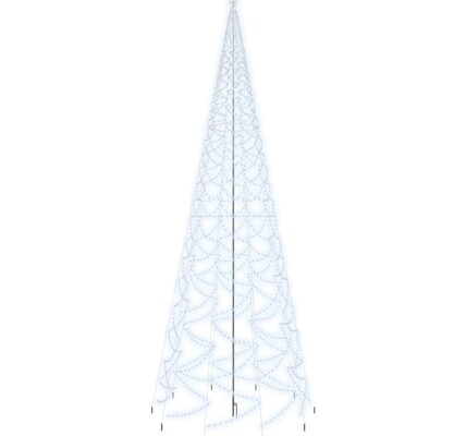 vidaXL Vianočný stromček s hrotom 3000 studených bielych LED 800 cm