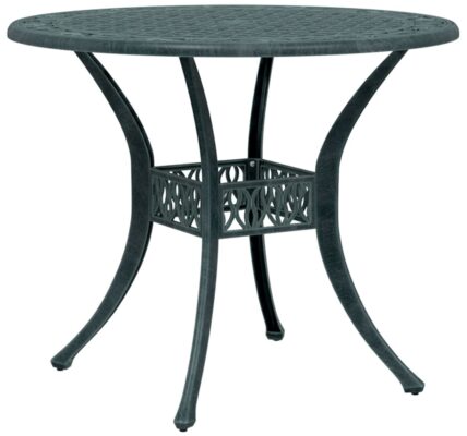 vidaXL Záhradný stôl zelený Ø90×75 cm liaty hliník
