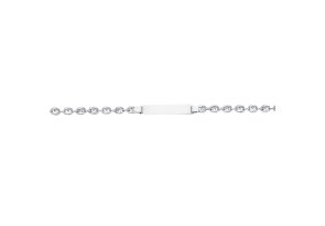 14K White Gold (3.80 g) 6 Inch Children’s Shiny Puffed Mariner Link ID Chain Bracelet by SuperJeweler
