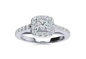 2 Carat Halo Diamond Engagement Ring in 14K White Gold (5.9 g) (, I1-I2 Clarity Enhanced) by SuperJeweler