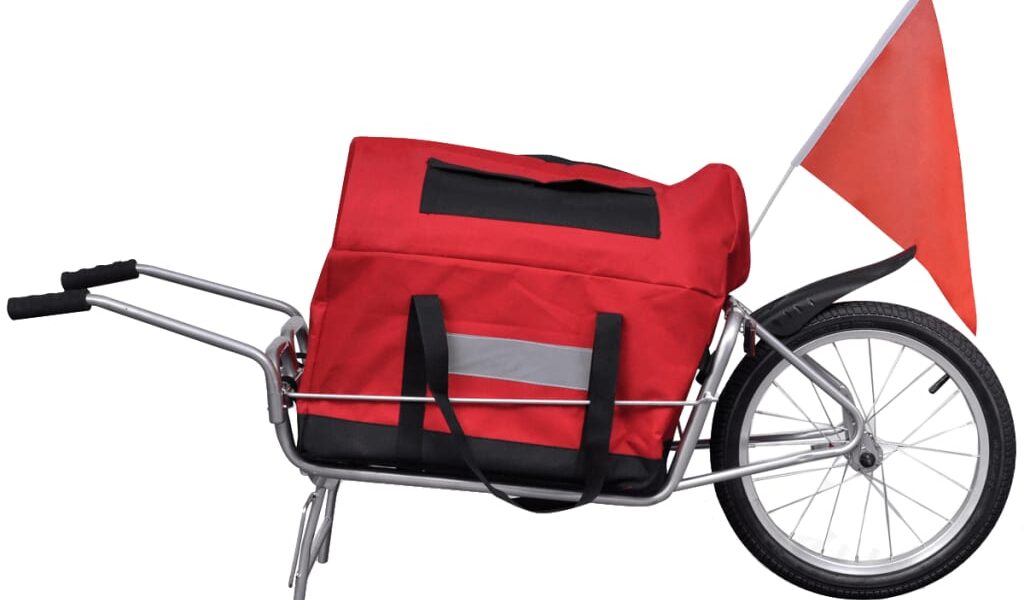 vidaXL Nákladný vozík za bicykel s jednými kolesom a úložnou taškou
