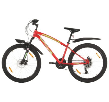 vidaXL Horský bicykel 21 rýchlostí, 26″ koleso 36 cm, červený