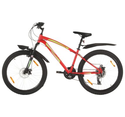 vidaXL Horský bicykel 21 rýchlostí 26″ koleso 42 cm rám červený