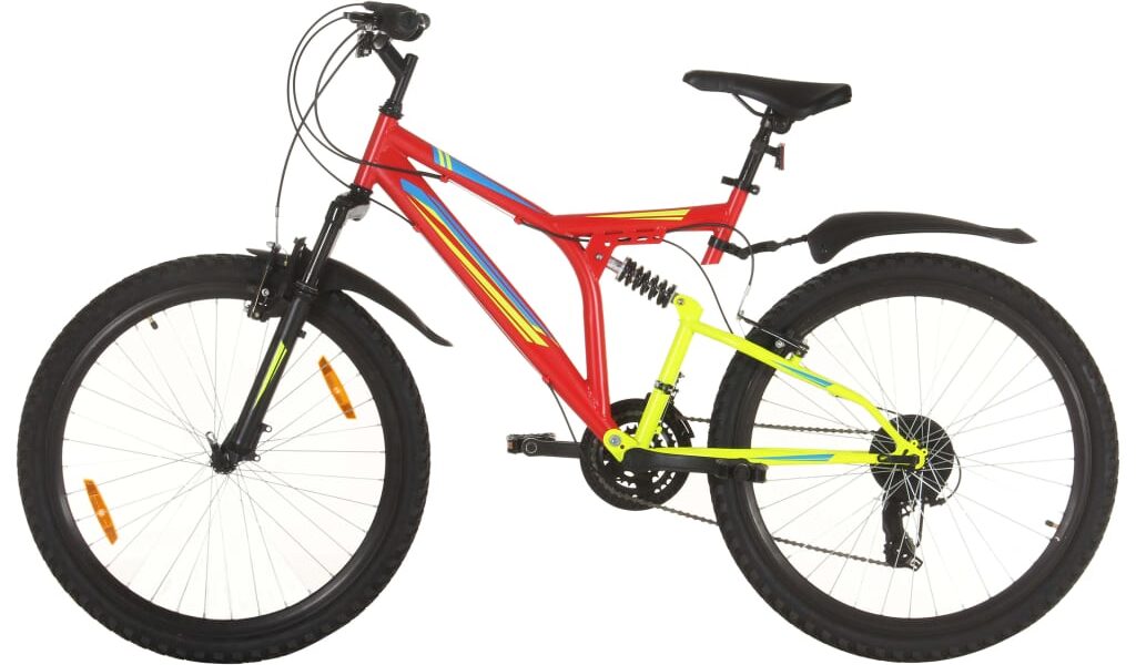 vidaXL Horský bicykel 21 rýchlostí 26″ koleso 49 cm rám červený