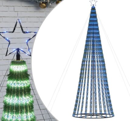 vidaXL Kužeľ na osvetlenie vianočného stromčeka 688 LED modrých 300 cm