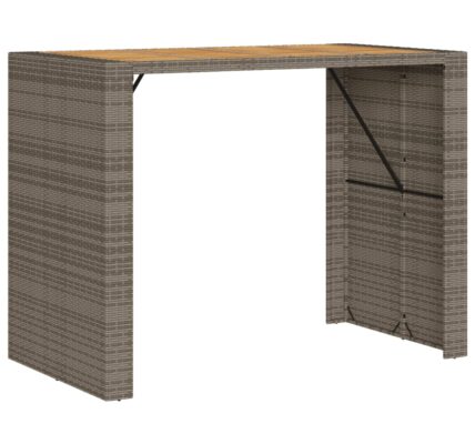 vidaXL Záhradný stôl s akáciovou doskou sivý 145x80x110 cm polyratan