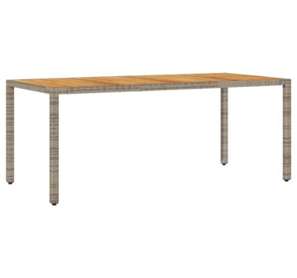 vidaXL Záhradný stôl s akáciovou doskou sivý 190x90x75 cm polyratan