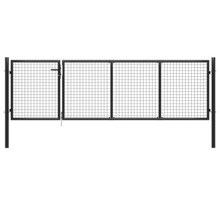 vidaXL Záhradná brána, oceľ 350×100 cm, antracitová