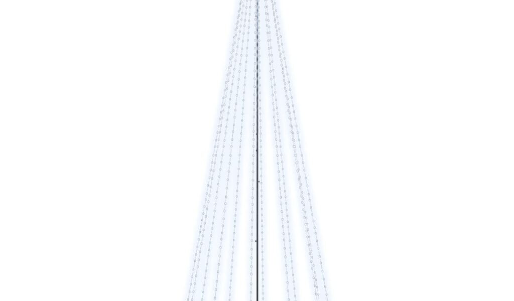 vidaXL Vianočný stromček s hrotom 732 studených bielych LED 500 cm