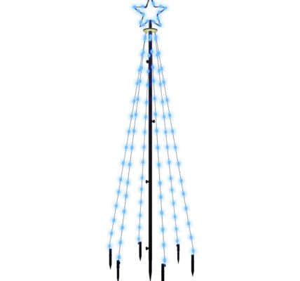 vidaXL Vianočný stromček s hrotom a 108 modrými LED 180 cm