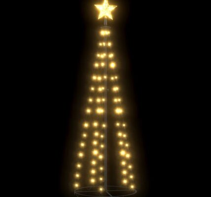 vidaXL Vianočný stromček, kužeľ, 70 LED, teplé biele svetlo 50×120 cm