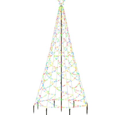 vidaXL Vianočný stromček s kovovým stĺpikom 500 LED, farebný 3 m
