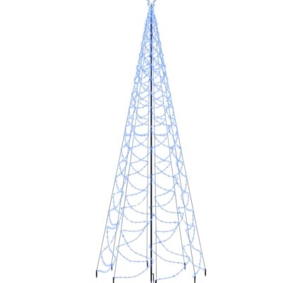 vidaXL Vianočný stromček s kovovým stĺpikom 1400 LED, modrý 5 m