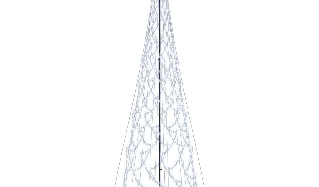 vidaXL Vianočný stromček kužeľ studené biele svetlo 3000 LED 230x800cm