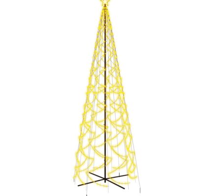 vidaXL Vianočný stromček kužeľ teplý biely 1400 LED 160×500 cm