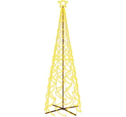 vidaXL Vianočný stromček kužeľ teplý biely 500 LED 100×300 cm