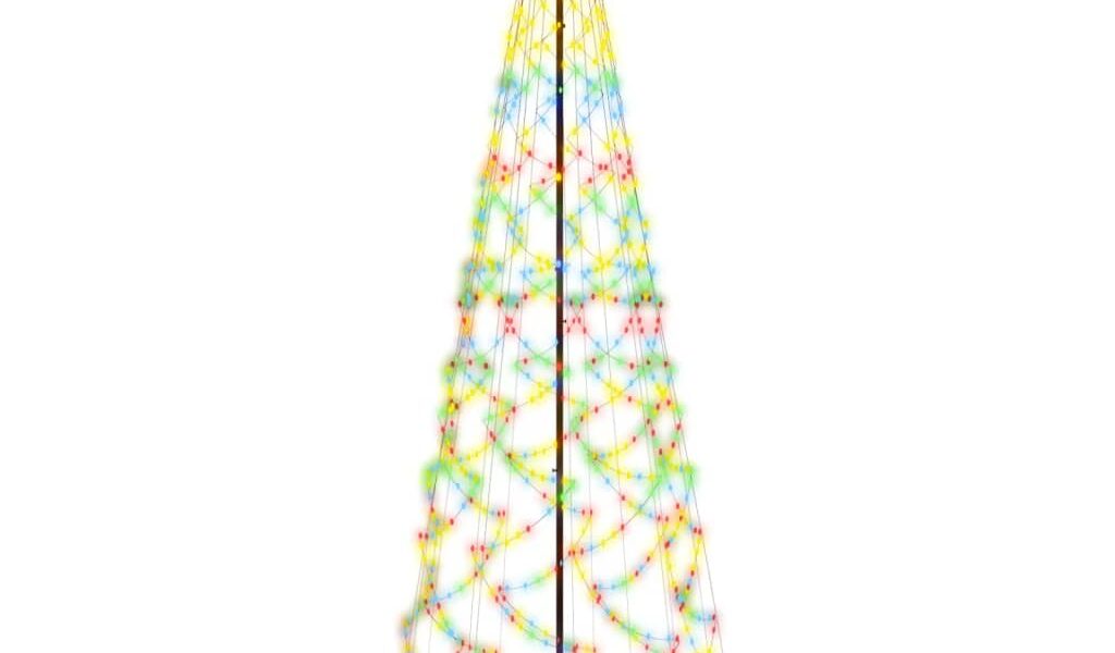 vidaXL Vianočný stromček kužeľ rôznofarebné svetlo 1400 LED 160×500 cm