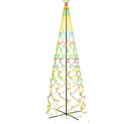 vidaXL Vianočný stromček kužeľ rôznofarebné svetlo 1400 LED 160×500 cm