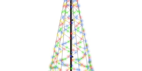 vidaXL Vianočný stromček, kužeľ, farebný 200 LED 70×180 cm