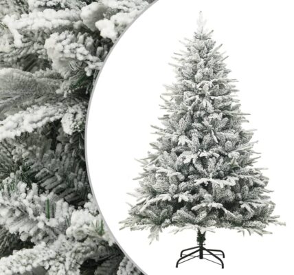 vidaXL Zasnežený umelý vianočný stromček zelený 150 cm PVC&PE
