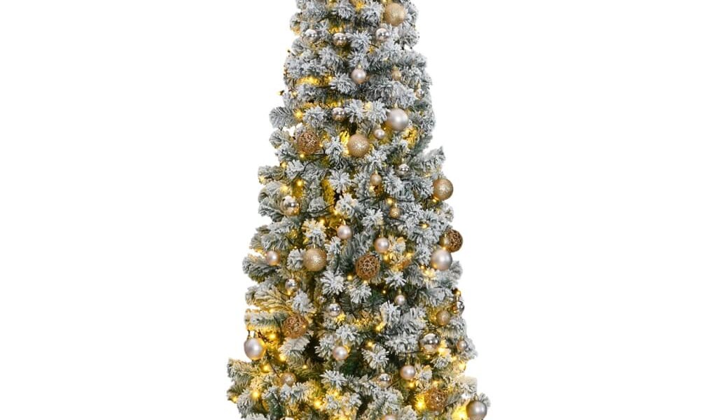 vidaXL Umelý výklopný vianočný stromček 300 LED a sada gúľ 240 cm