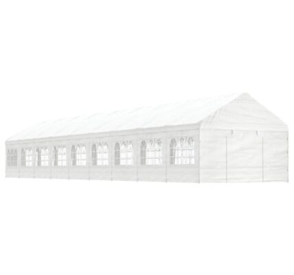 vidaXL Altánok so strechou, biely 20,07×4,08×3,22 m, polyetylén