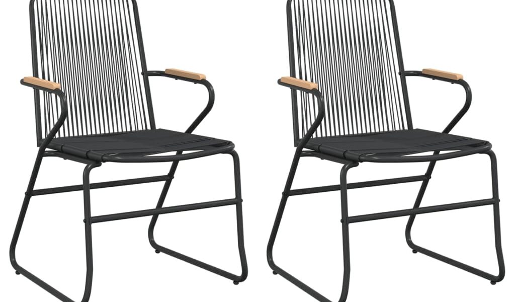 vidaXL Záhradné stoličky 2 ks čierne 58x59x85,5 cm PVC ratan
