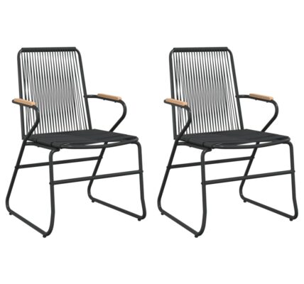 vidaXL Záhradné stoličky 2 ks čierne 58x59x85,5 cm PVC ratan