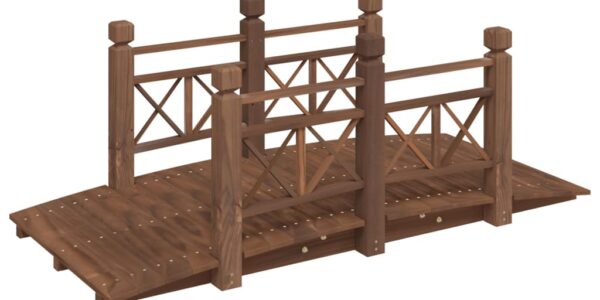 vidaXL Záhradný mostík so zábradlím 150x67x56 cm masívny smrek