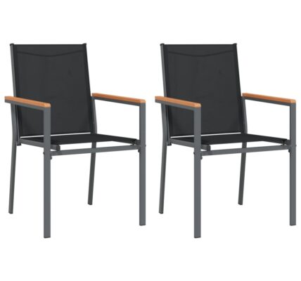 vidaXL Záhradné stoličky 2 ks čierne 55×61,5×90 cm textilén a oceľ