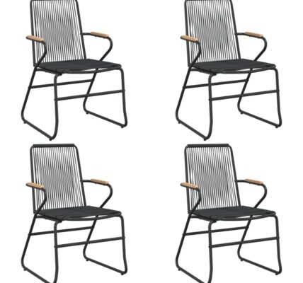 vidaXL Záhradné stoličky 4 ks čierne 58x59x85,5 cm PVC ratan