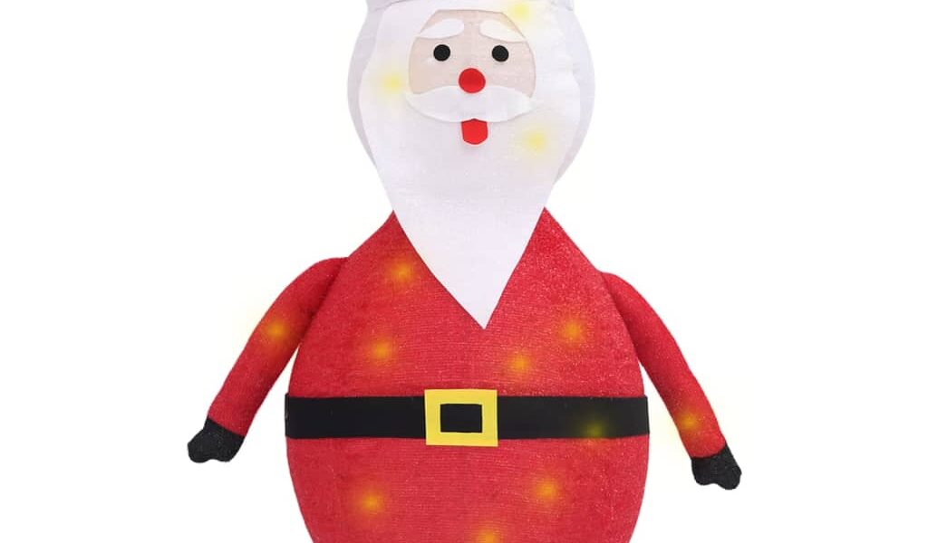 vidaXL Vianočná ozdoba figúrka Santa Claus LED luxusná látka 60 cm