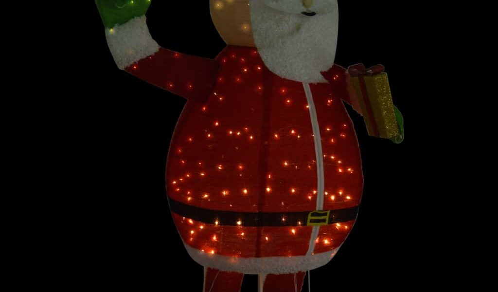 vidaXL Dekoratívny vianočný Santa Claus s LED, luxusná látka 180 cm