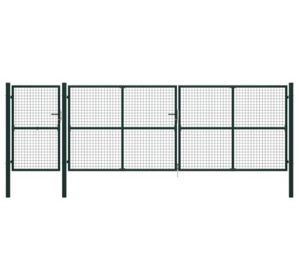 vidaXL Záhradná brána, oceľ 500×150 cm, zelená
