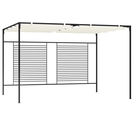 vidaXL Altánok so zaťahovacou strieškou 3x4x2,3 m krémový 180 g/m²