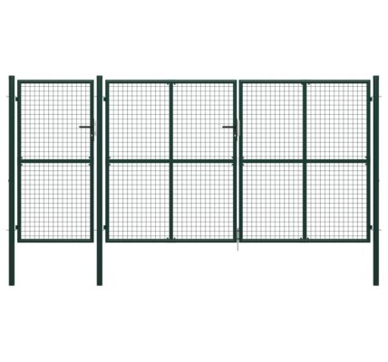 vidaXL Záhradná brána, oceľ 400×200 cm, zelená