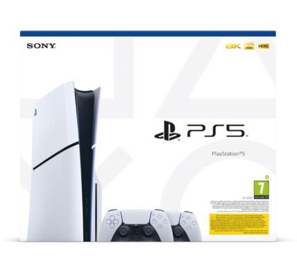 PlayStation 5 (Model Slim) + bezdrôtový ovládač PlayStation 5 DualSense, biely CFI-2016 A01Y