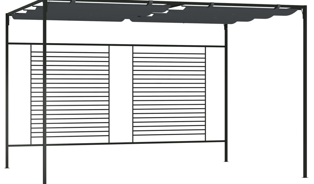 vidaXL Altánok so zaťahovacou strieškou 4x3x2,3 m antracitový 180 g/m²