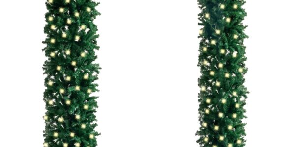 vidaXL Vianočný oblúk s LED 240 cm zelený
