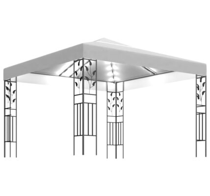 vidaXL Altánok s LED reťazou 3×3 m, biely