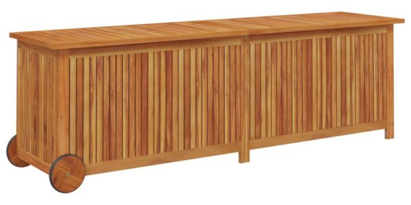 vidaXL Záhradný úložný box s kolieskami 150x50x58 cm masívna akácia