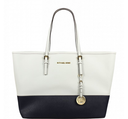 Dizajnová kabelka Michael Kors Travel Tote WHT/Navy